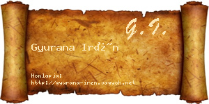 Gyurana Irén névjegykártya